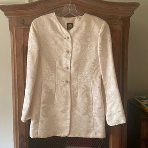 IVORY SATIN JACQUARD BLAZER
